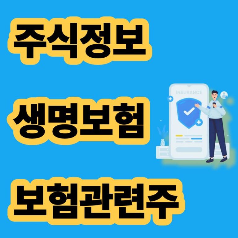 보험관련주 생명보험 주식정보